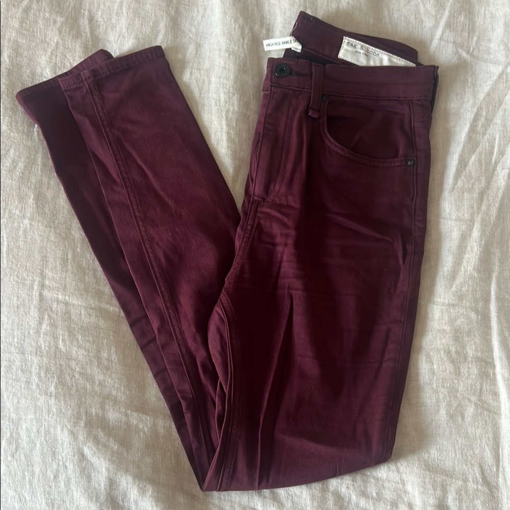 Rag & Bone Burgundy Skinny Jeans